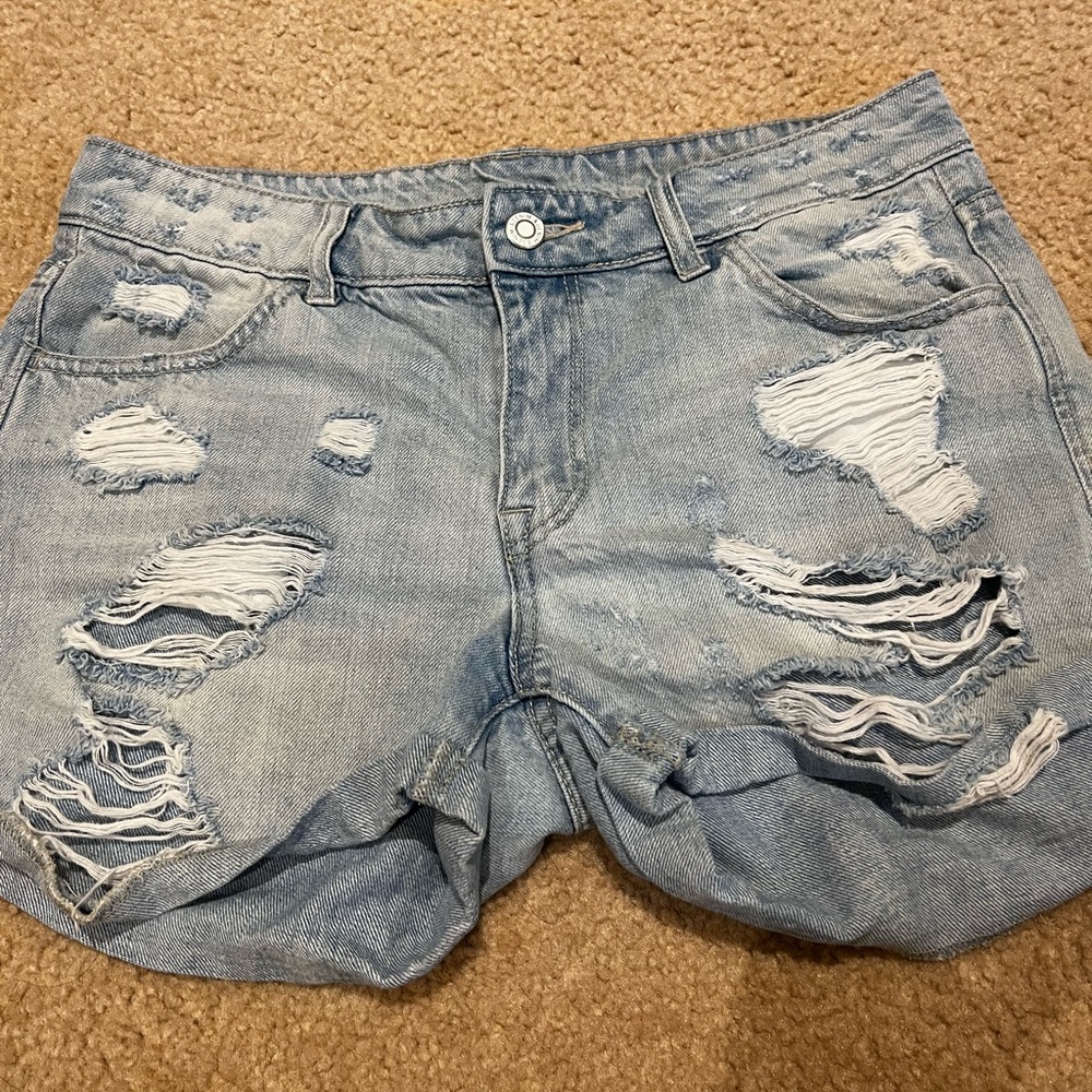 H&M Ripped Light Blue Shorts